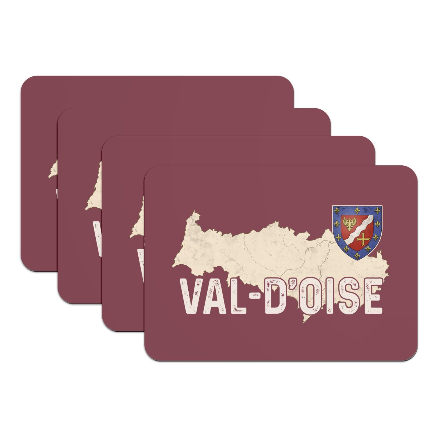 Sets de table Val d'Oise 95 rouge caoutchouc anti-glisse pour protéger les meubles
