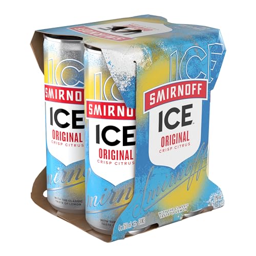 Smirnoff Ice Original 4er-Pack prickelndes Mixgetränk mit Smirnoff Vodka und spritzigem Zitronengeschmack perfekt für Partys und gesellige Anlässe 10% Vol 250 ml Dosen