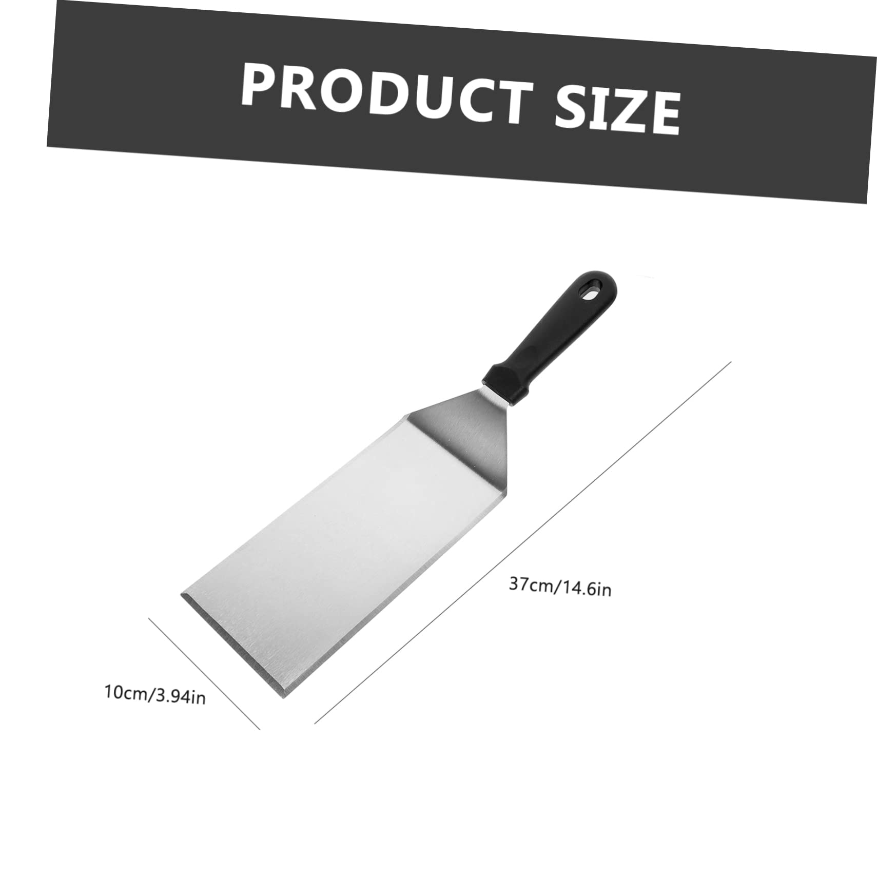 POPETPOP Spatola da Barbecue in Acciaio Inossidabile Manico PP, Set da 3 Pezzi per Grigliare Hamburger Bistecca e Pizza