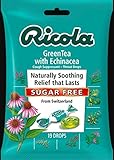 Ricola Sugar-Free Herb Throat Drops Echinacea Green Tea 19 drops (Pack of 5)