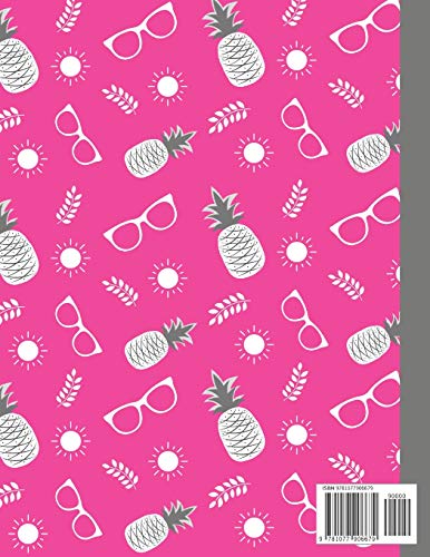 Blank Music Sheet Notebook: Large Music Manuscript Paper Journal Pink Pineapple With Sun And Sunglasses, Staff Paper, Music Composition And Songwriting Notebook image 4