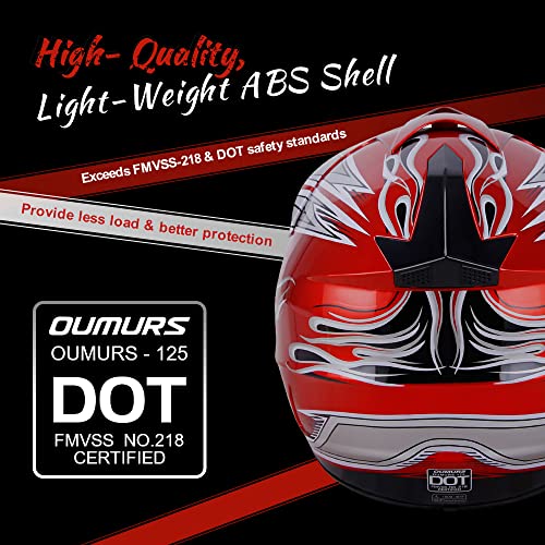 Image of OUMURS Adult Motocross Dirt Bike Helmet with Goggles, Gloves & Mask Dirt Bike ATV Helmet for Unisex-Adult Men Women Adjustable Sun Visor DOT /FMVSS-218 Off-Road Motorcycle Helmet UTV Helmet Downhill