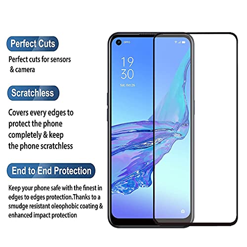 Image of 100FIT Tempered Glass Screen Protector Compatible For Oppo Reno 4, Reno 5 With Edge To Edge Coverage And Easy Installation Kit