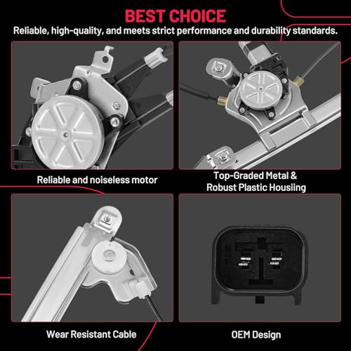 Image of BDFHYK 741-586 Power Window Regulator with Motor Front Left Compatible with Ford E-150 E-250 E-350 E-450 E-550 Super Duty Econoline Van Wagon