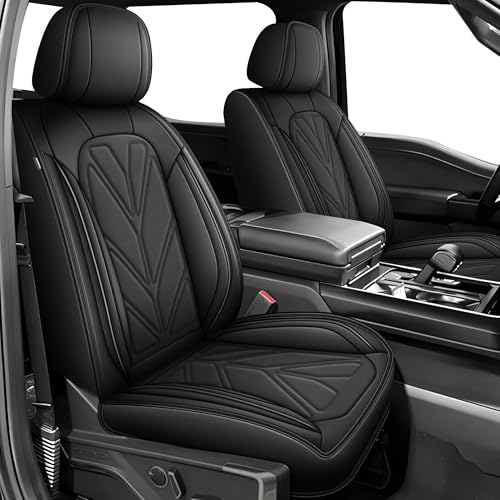 APEJET Seat Covers Fit for Ford F150 2009-2025 2026 and F250 F350 F450 2017-2025 2026 - Waterproof Faux Leather Car Seat Cover(2 PCS Front, Black) APEJET Seat Covers Fit for Ford F150 2009-2025 2026 and F250 F350 F450 2017-2025 2026 - Waterproof Faux Leather Car Seat Cover(2 PCS Front, Black)