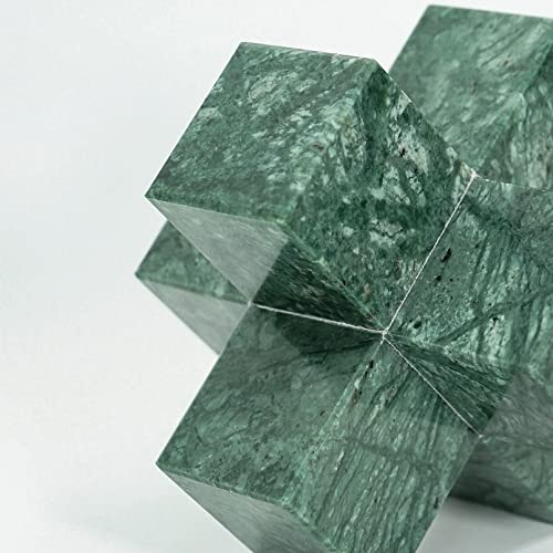 Dreamseden Geometric Sculpture, Small Green Marble Decorative Ornaments Modern Home Decor Accent Paperweight #TOP2