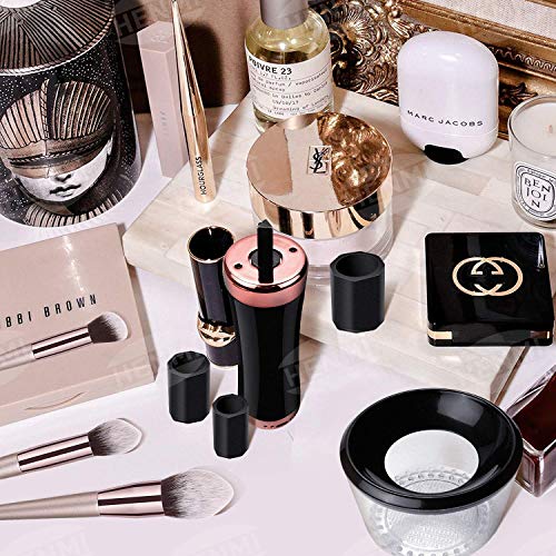 HENMI Makeup Brush Cleaner, 2 Speeds Best Electric Cleaning Tool USB Automatic Brush Cleaner & Dryer with 8 Rubber Collars for Size Brushes, Cosmetic Brush Spinner for Beauty Lovers - Thumbnail 6