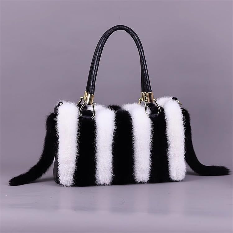 REALFUR NU-191 Women's High-End Furry Bag With Real Mink Fur Luxury Handbag One Shoulder Diagonal Cross Bags2