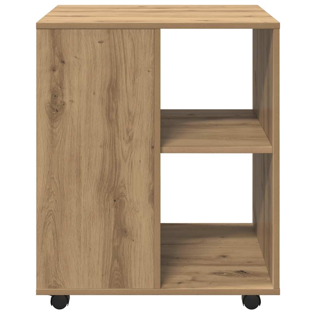 vidaXL Rollschrank Artisan-Eiche 60x53x72 cm Holzwerkstoff, Aktenschrank, Büroschrank, Beistellschrank, Schrank, Schrank mit Rollen, Wohnzimmerschrank