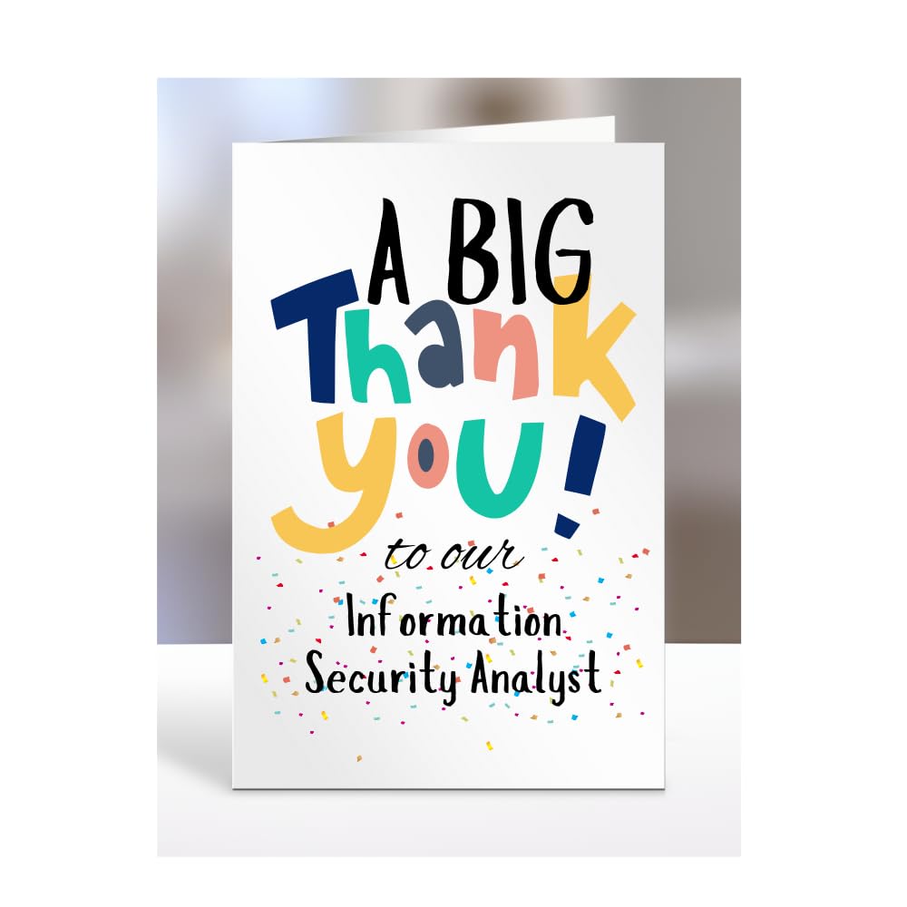 A big thank you our Information Security Analyst, Card for Men, Women, Presents for Christmas, Female, Male, Him, Her, Thankyou, Greetings cards, A5-263b_115