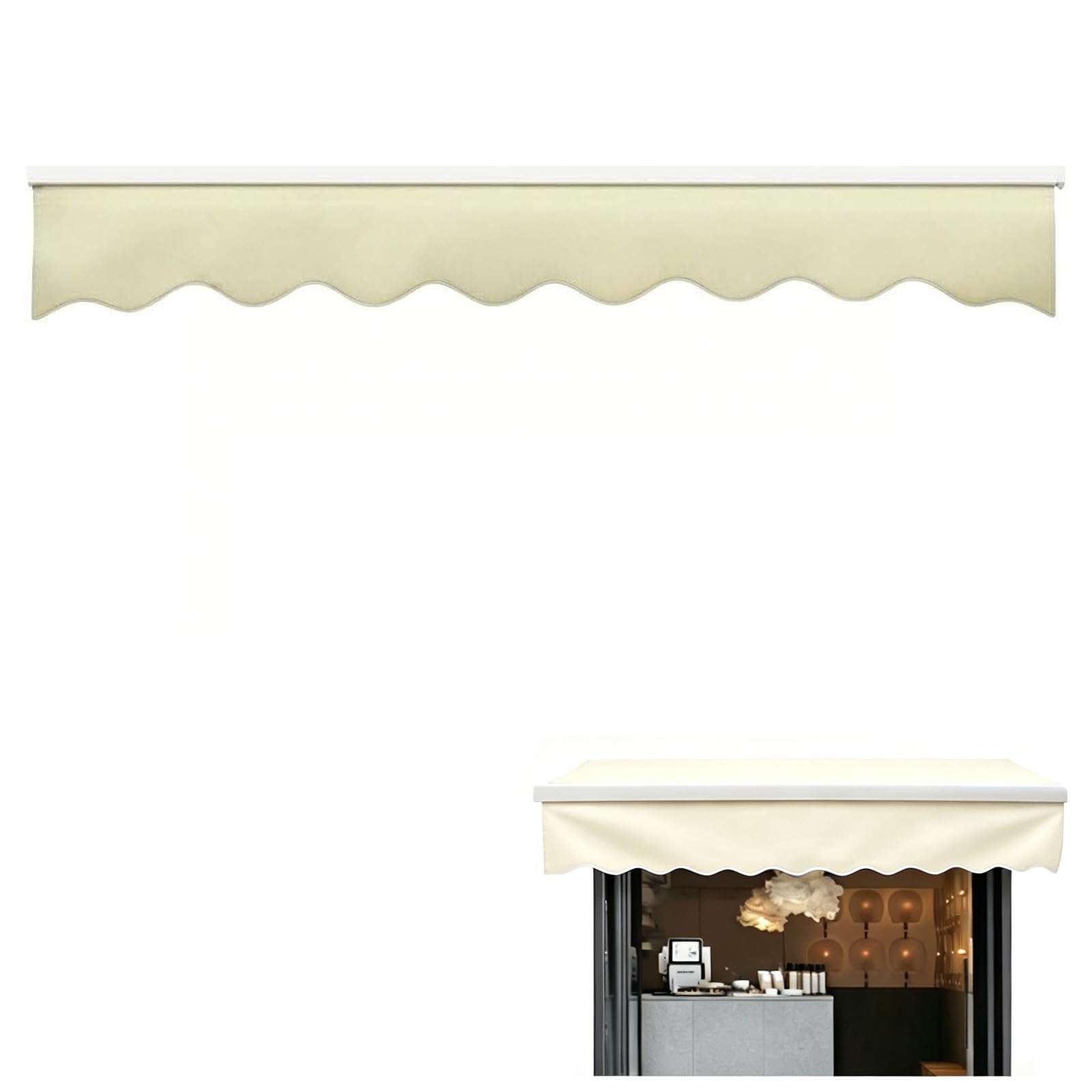 Awning Valance Replacement, Heavy Duty Waterproof UV Resistant Fabric Strip
