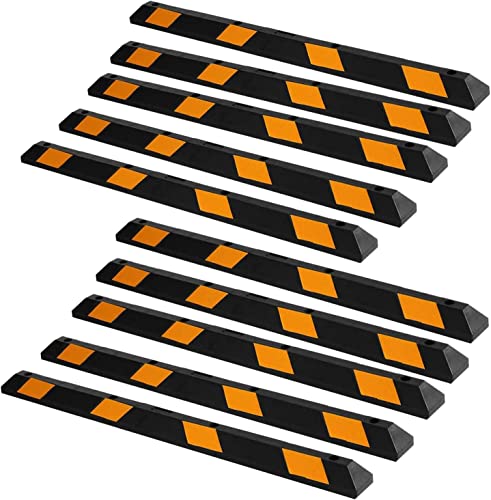 Zone Tech Large Heavy Duty Rubber Parking Curb – 72” Premium Quality Car Garage Wheel Stopper Professional Grade Parking w/Yellow Reflective Tape for Car, Truck, Trailer and RV (10-Pack) Zone Tech Large Heavy Duty Rubber Parking Curb – 72” Premium Quality Car Garage Wheel Stopper Professional Grade Parking w/Yellow Reflective Tape for Car, Truck, Trailer and RV (10-Pack)