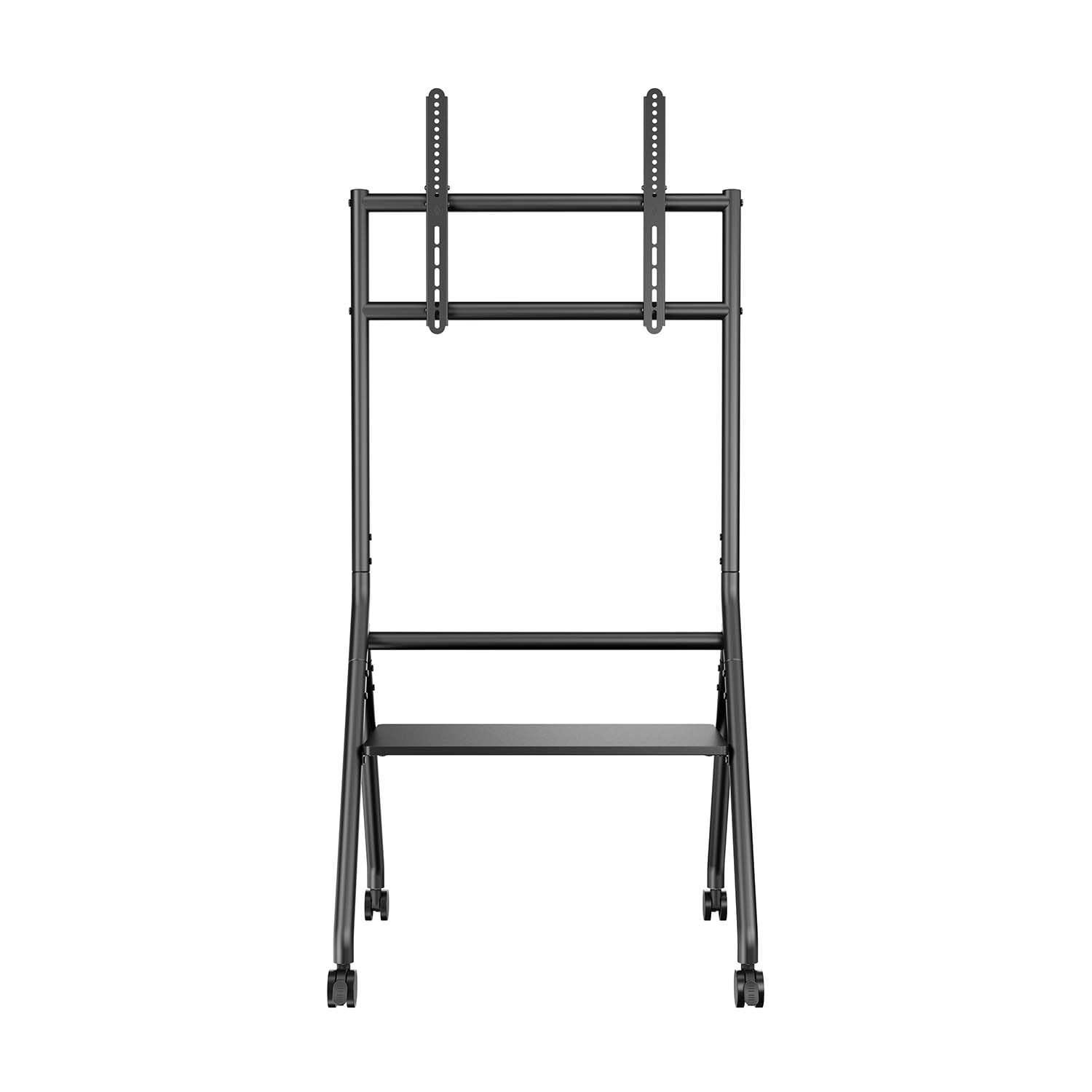 AISENS - FT86FE-329 - Soporte DE Suelo Eco con Rueda, 1 Bandeja para Pantalla INTERACTIVA/TV 80KG DE 37-86, Negro