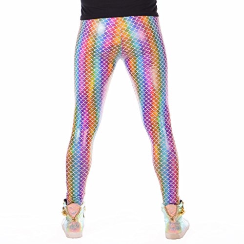 / Funstigators Festival Clothing: Holographic Rainbow Merman Meggings - Made in USA (Rainbow Holo, S)3