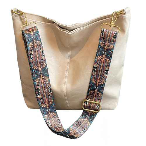 Image of Fashion Hobo Bags for Women Vegan Leather Crossbody Bag with Guitar Strap Shoulder Purses and Handbags