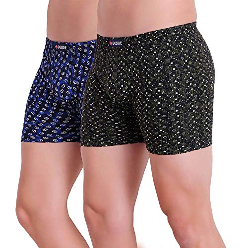 Image of T.T. Pure Cotton Printed Trunks for Men | Regular Fit | Snug Fit | Long Trunks | Inner Elastic | Soft and Comfortable |Assorted Prints| Pack of 3