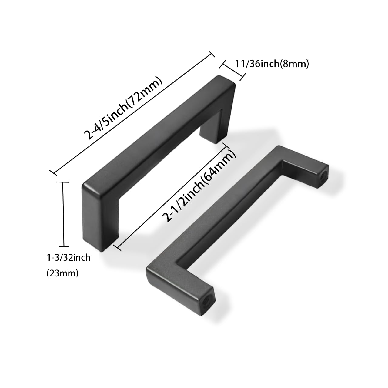 KHTUMEWARE-LML207 Matte Black Cabinet Pulls CTC 2-1/2 in (64 mm) 25-Pack in Matte Black — KHTUMEWARE