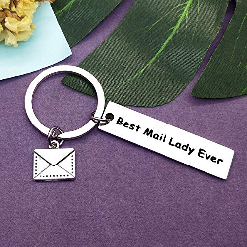 Appreciation Jewelry For Post Service Worker Gifts Keychain For Woman Thank You Gift For Postal Worker Mail Carrier Keychain For Mailwomen Post Carrier Gifts Best Mail Lady Ever Keyring #TOP5
