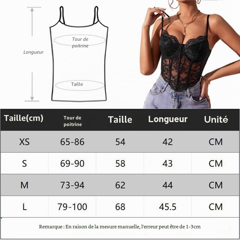 Haibang Debardeur Femme Eté en Dentelle Sexy Col en V Haut Court Chic Bretelles Spaghetti Crop Top Coupe Ajustée Corset Dentel Cami Tank Tops Chemisier Mode Streewear Clubwear