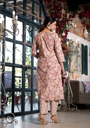 Image of MIRCHI FASHION Pure Cotton Women Straight Jaipuri Floral Print Kurti Set with Dupatta and Pant