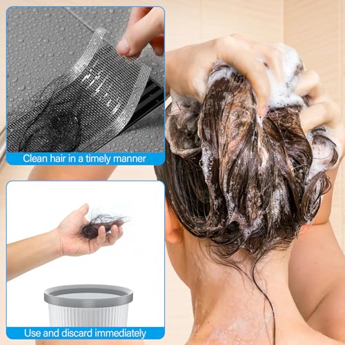 Tapvai Abfluss Haarfänger Einweg 70mm x 10m,Duschrinne Haarsieb,Duschabfluss Mesh Aufkleber,Spülsieb Aufkleber,Badewannen Aufkleber Haarfänger Abdeckung,mit Plastikspachtel,für Duschen Badewannen