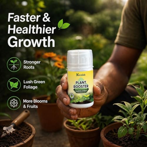 Image of Navnish Plant Boost Liquid Biofertilizer (2 x 50ml) | Organic Plant Booster for Speed Growth | Promotes Healthy Roots of All Home Garden Plants | Liquid Fertilizer for Plants Home Gardena