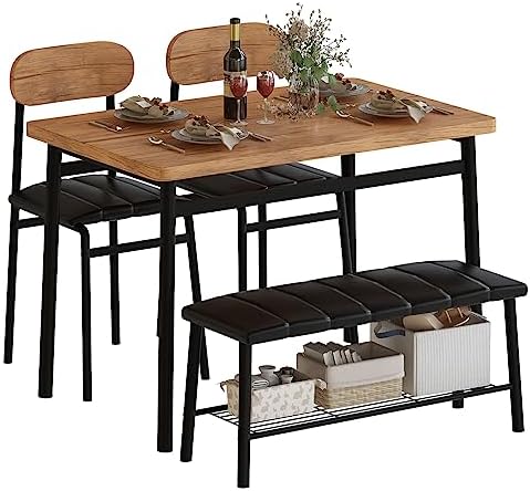 Amazon.com - Giantex Dining Table Set for 4, Kitchen Table with Bench ...