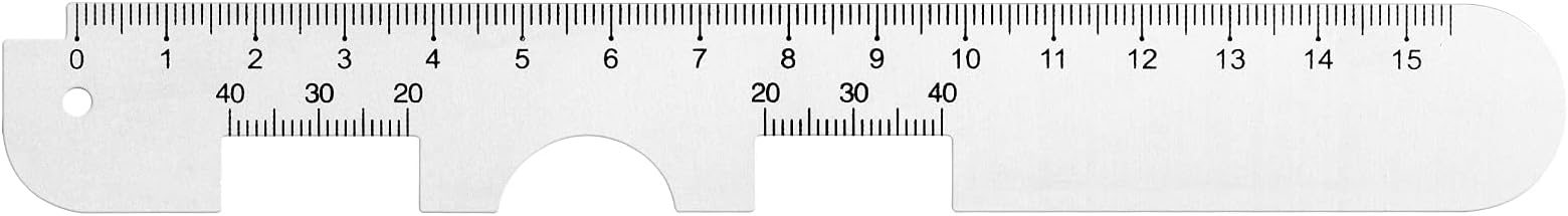 Premium Metal PD Ruler - Pupillary Distance Ruler with Instructions for Myopia Distance Glasses, Pupil Measurement Tool for Prescription Eyeglasses with Eye Care Tips