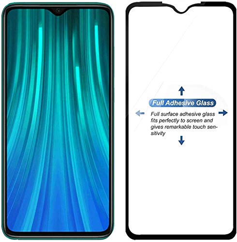 Image of Tempered Glass Screen Protector Compatible for Redmi Note 8 Pro with Edge to Edge Coverage and Easy Installation Kit, Pack of 1, Black