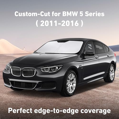 Image of EcoNour Windshield Sunshade Compatible for BMW 5 Series 525i 520i 528i 530i 535d 535i 550i Series 2011-2014 2015 2016, Sun Visor for Window Sun Shade Cover, UV Protector, Car Accessories