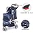 comiga Pet Stroller, 3-Wheel Cat Stroller, Foldable Dog Stroller with Removable Liner and Storage Basket, for Small-Medium Pet,Black