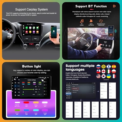 Autoradio Android 14 Peugeot 107 Toyota Aygo 2005-2014 écran tactile Bluetooth USB