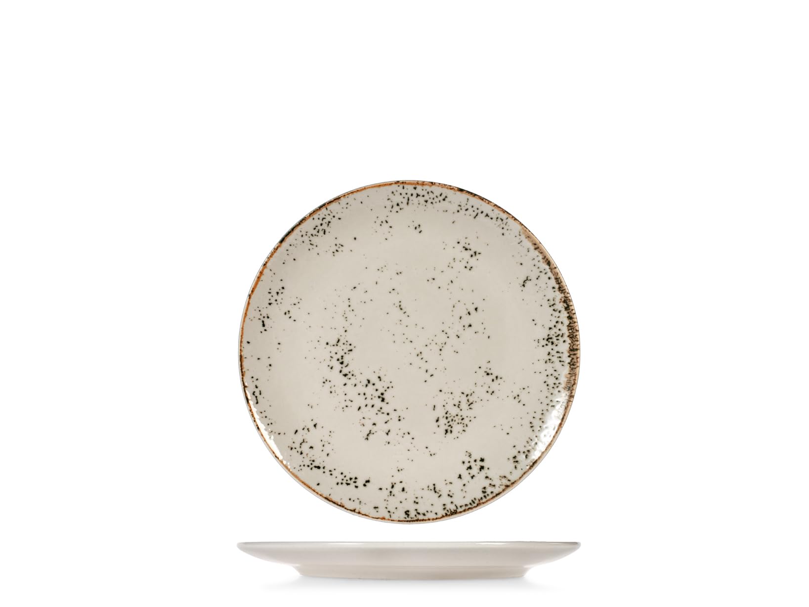 H&H, Servizio Piatti 18 Pezzi in Stoneware, Planet Beige Puntinato, Piatti Piani, Fondi e Frutta, Lavabile in Lavastoviglie