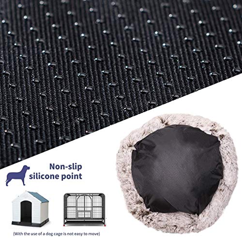 Haoye Hundebett Flauschig, Hundekissen Rund Haustierbett Donut Katzenbett Waschbar, kuschelbett Hund für Katzen Hunde (Ø 50-120cm / 7 Größen)