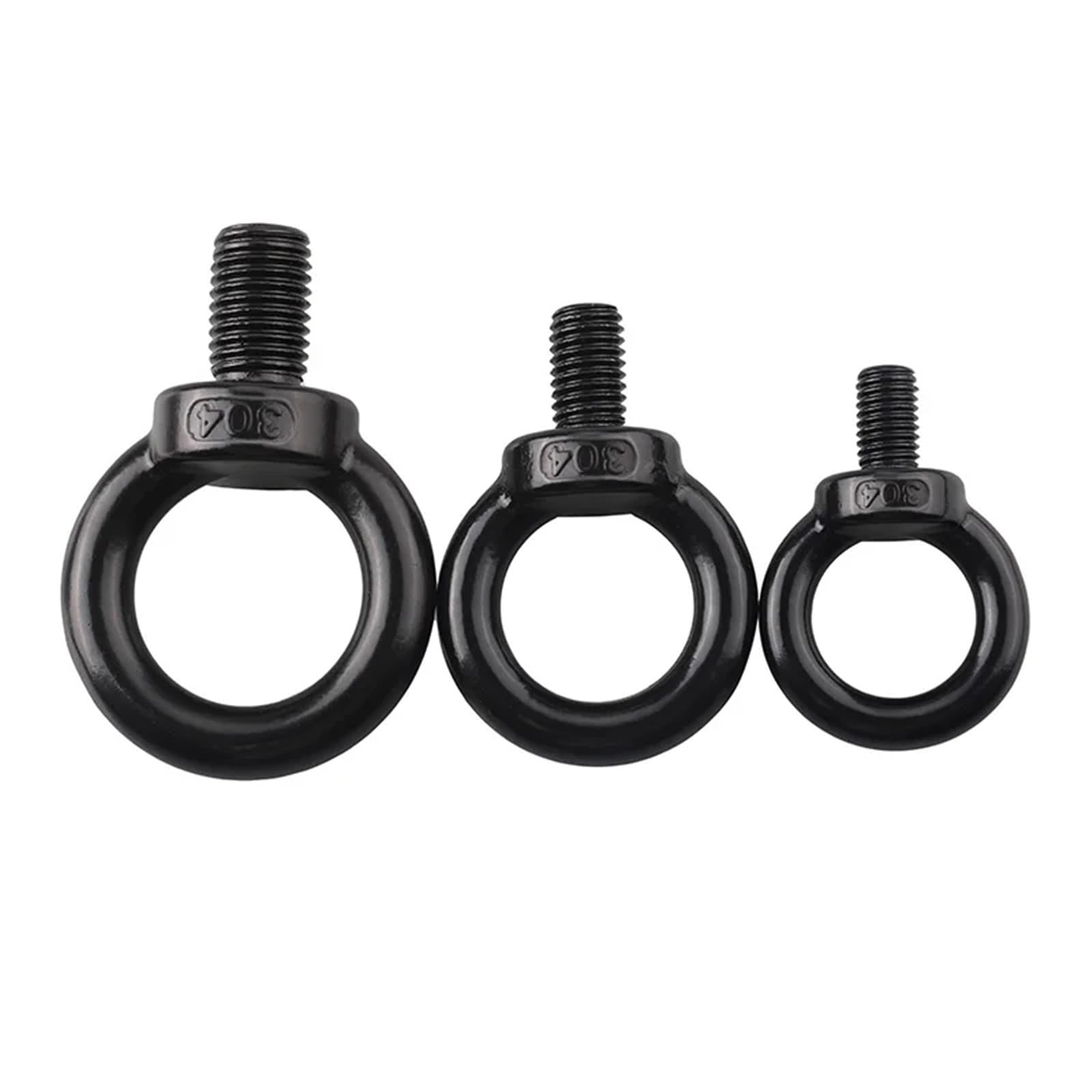 Tornillo De Ojo Perno de anillo elevación acero inoxidable negro Tornillos ojo marinos(M24X40 1PC)