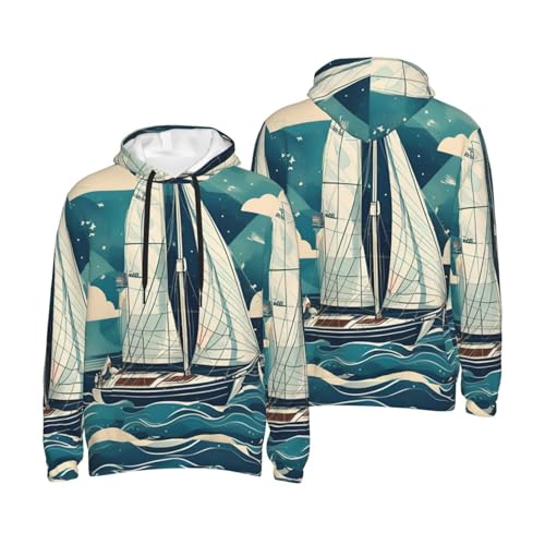 Sweat à capuche imprimé bateau pour homme toutes saisons - 6