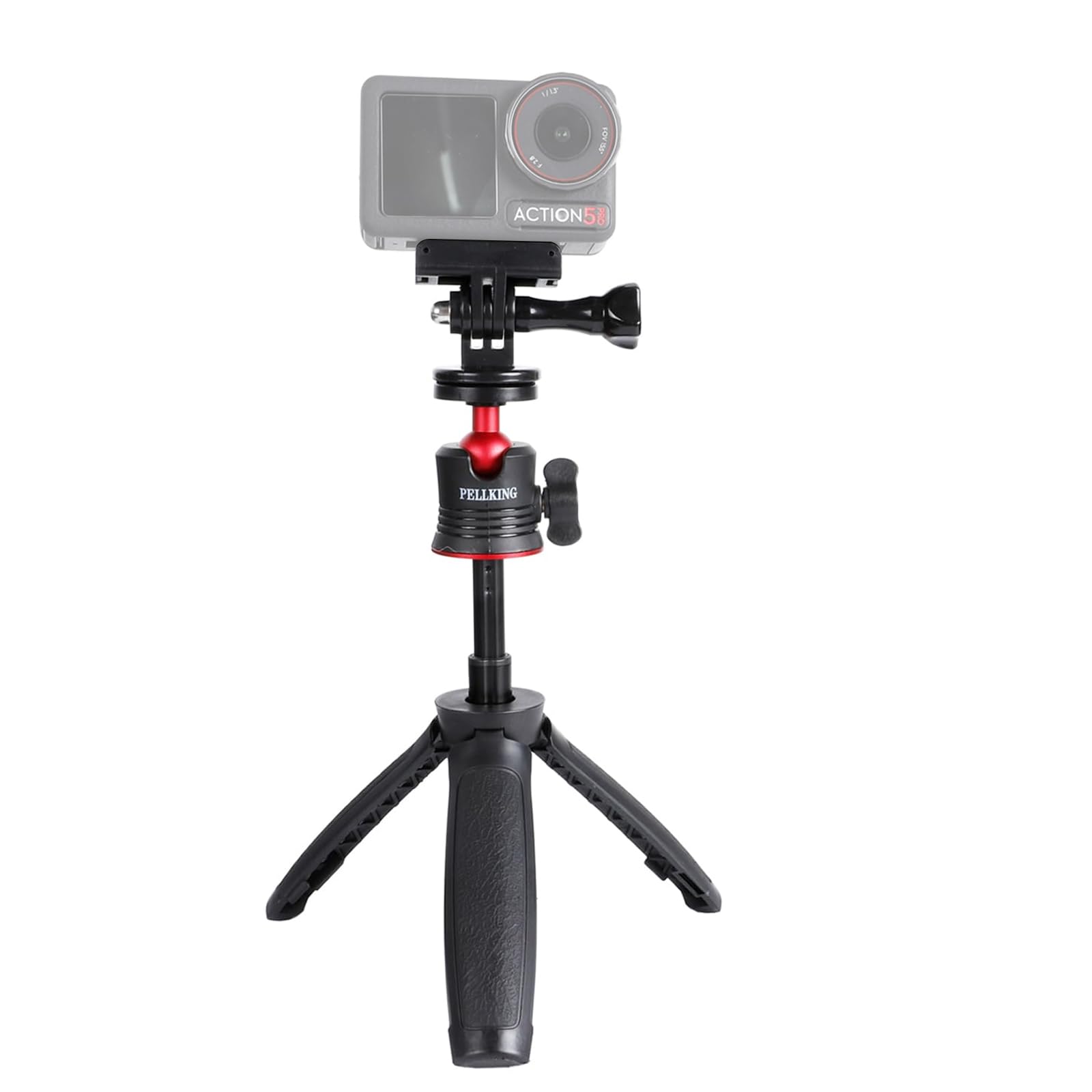 Pellking Magnetic Mount with 2 in 1 Selfie Stick for DJI Osmo Action 5 Pro,Ball Head 360 Rotation Tripod Selfie Stick 2 in 1 with Quick Release