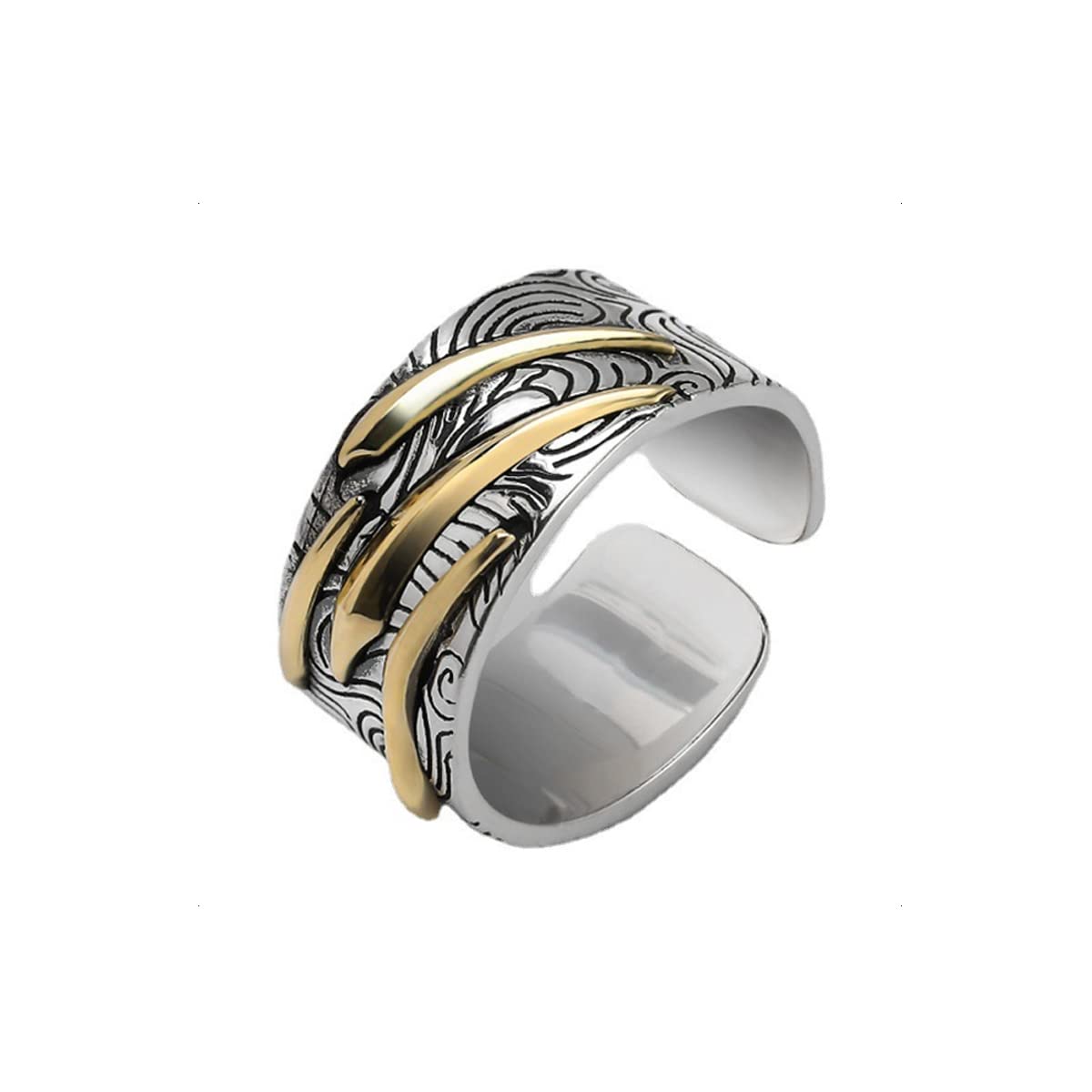 KONFEN Anillos Hombres Plata, Anillo Meteoro Ajustable Aneis Ajustables, Vintage Sortijas Dedo Anillas Grande Jewelry Regalos para Homem Men Juvenil San Valentin