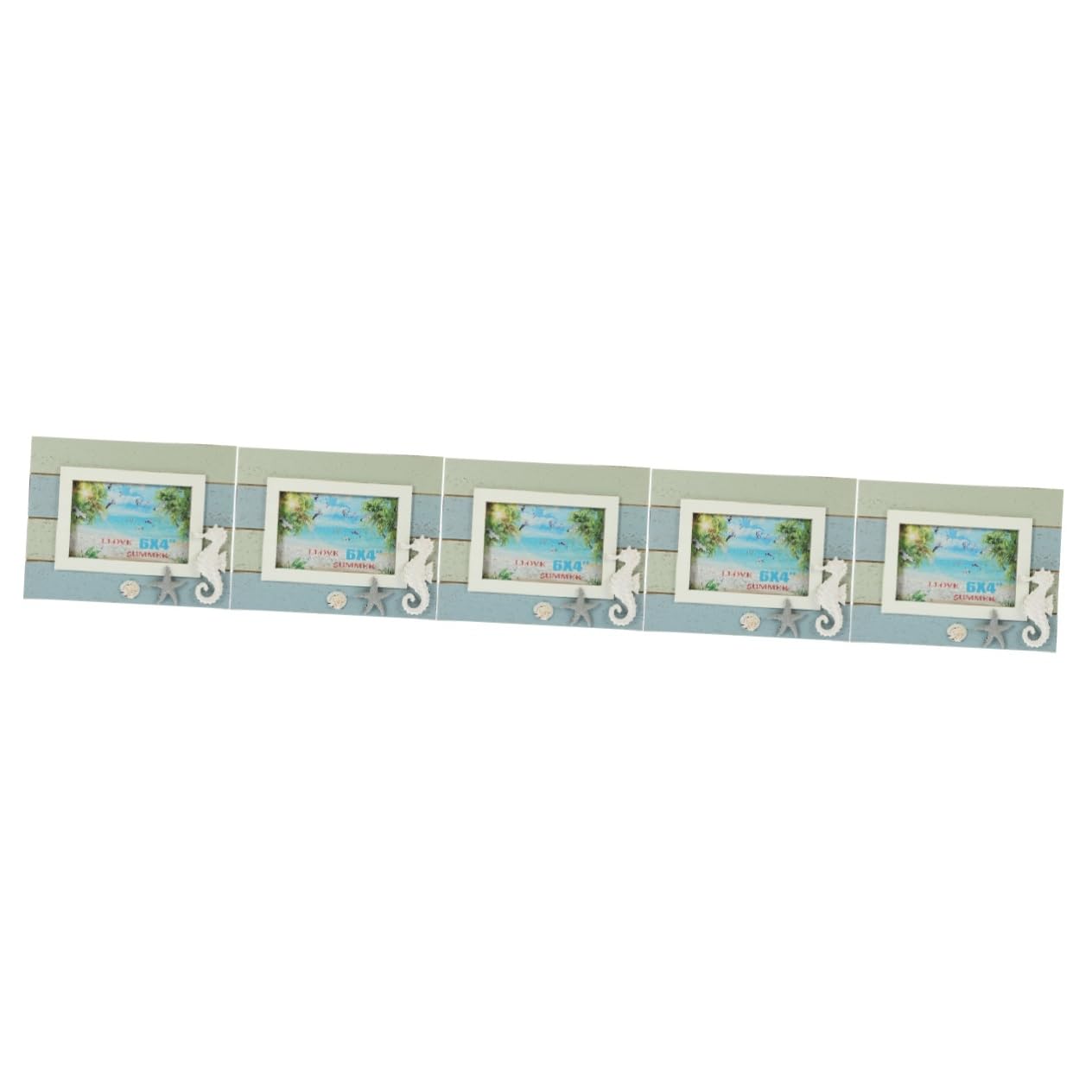 Cadre photo méditerranéen en bois Cabilock (lot de 5) pour table