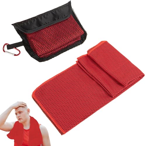 Toallas Refrescantes, Toallas Refrescantes Transpirables Para Cuello Y Rostro, Rápido Secado, Portátil con Bolsa de Malla para Mujer Cuello Rostro Deportes Running Camping Senderismo Festivales Viajes