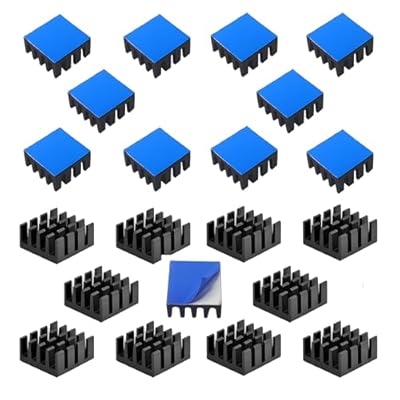 Disipador Aluminio, CTRICALVER Disipadores con pegamento térmico, para enfriar impresora 3D (20pcs,negro) | Ya disponible en tu tienda friki favorita! En mundofriki.es!