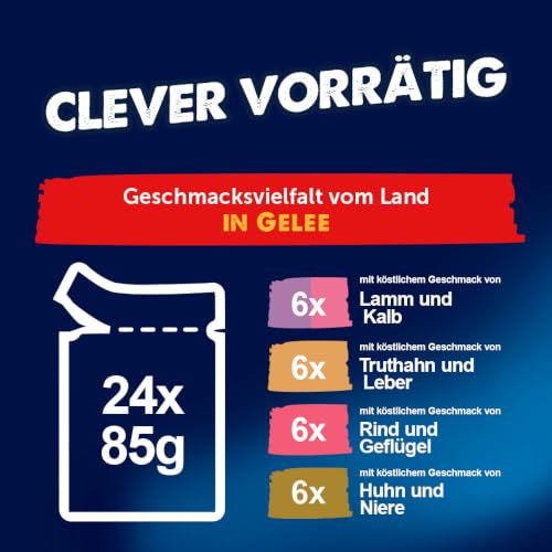 FELIX Doppelt Lecker Nassfutter für Katzen Geschmacksvielfalt vom Land 24 Beutel