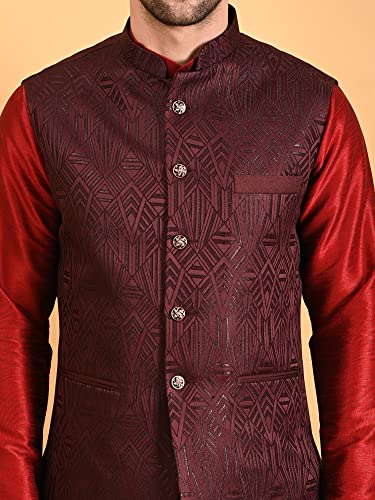 Image of Uri and MacKenzie Men's Silk Blend Kurta Pajama with Designer Ethnic Nehru Jacket /Modi Jacket
