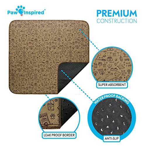 image for Paw Inspired Washable Pee Pads for Dogs | Reusable Puppy Pads | Waterp