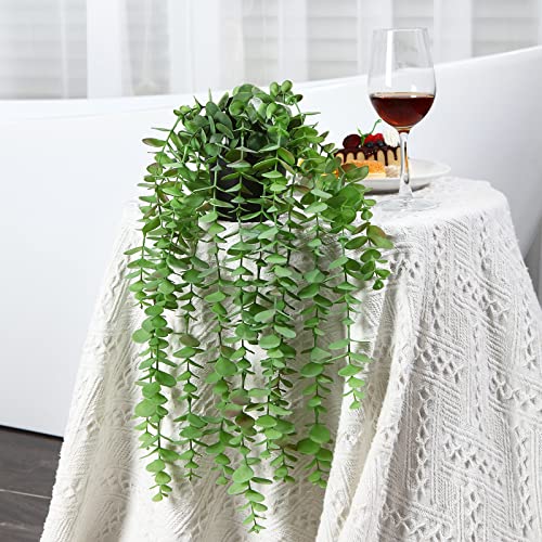 Soguyi Artificial Hanging Plants, 19 Inch Small Fake Potted Hanging Eucalyptus Plants With 15 Vines, Faux Hanging Planter Greenery Indoor Outdoor For Shelf Wall Aesthetic Decor(Set Of 1) #TOP1