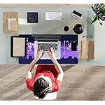 Purple Desk Mat Japanese Desk Pad Cute Fuji Mountain Gaming Mousepad Large, Cherry Blossom Mouse Pad XXL Desk Mats, Kawaii Anime Deskmats Desktop Protector Laptop Keyboard Mat Pad 31.5x15.75 in - Image 4