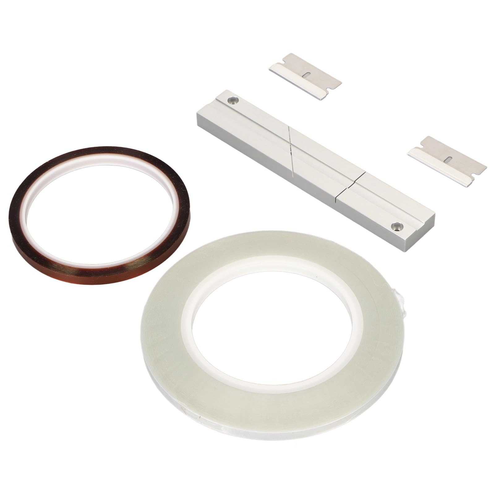Ensemble d'épissure de Bande de 1/4 de 10 Pouces, Kit de Bloc d'épissure de Bande de Bande d'épissure, Bande Leader de Finition Anodisée Universelle pour Magnétophone à Bobine