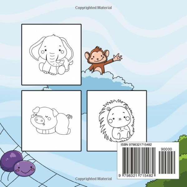 Simple Animal Friends: An Easy Coloring Book with Large Images of Animal Pals. Fun, Creative, and Relaxing Activity in a Mini Size image 3