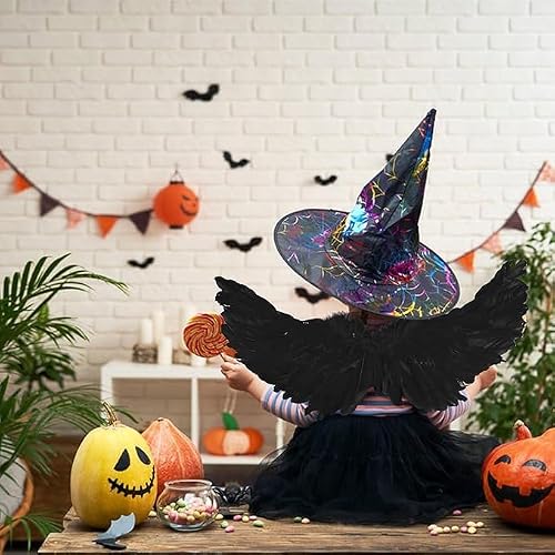 SULOLI Ailes et Auréole d'Ange Noir Ailes d'Ange de Fête Halloween Noël – vue 5
