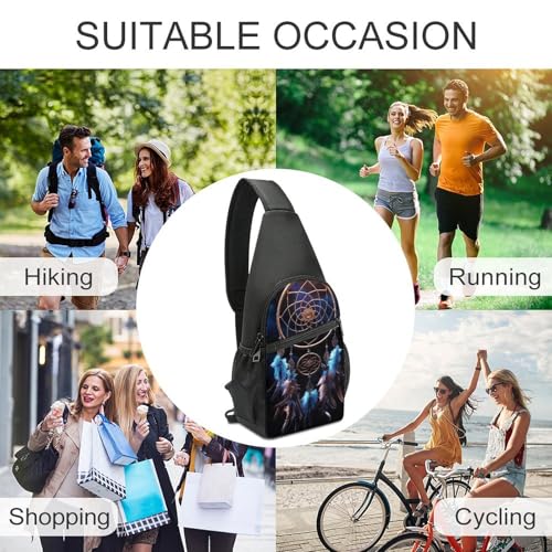 Bolso bandolera pequeño para mujer y hombre con atrapasueños miniatura 5